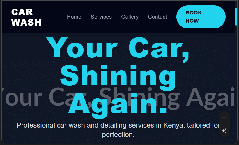 Car Wash & Detailing Website Design in Kenya