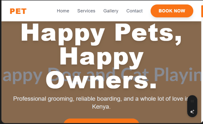 Pet Grooming & Boarding Website Design in Kenya