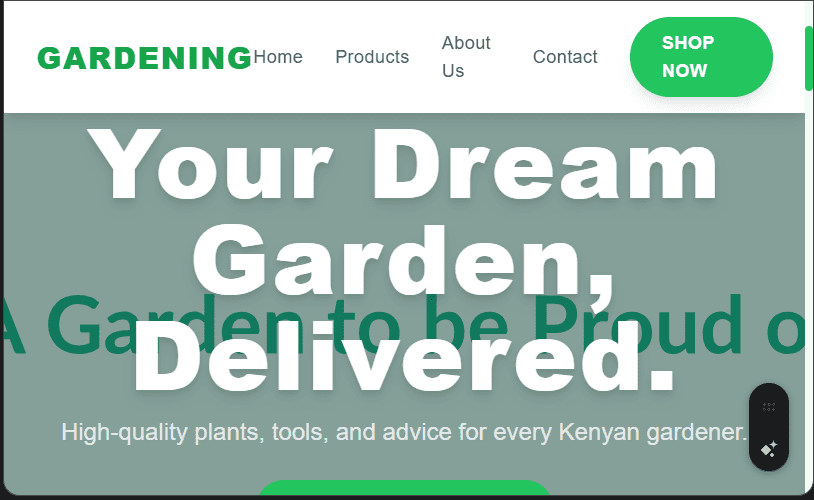 Gardening & Nursery Shop (Online) Website Design in Kenya