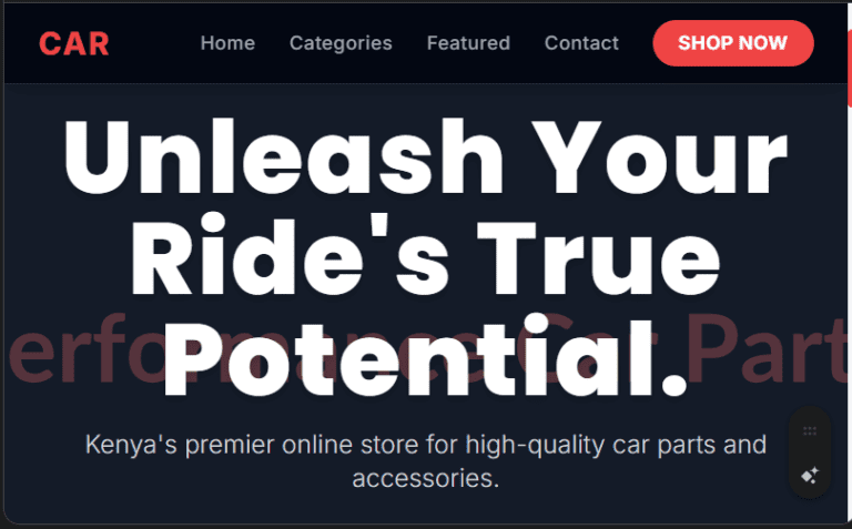 Car Parts & Accessories Online Store Website Design in Kenya