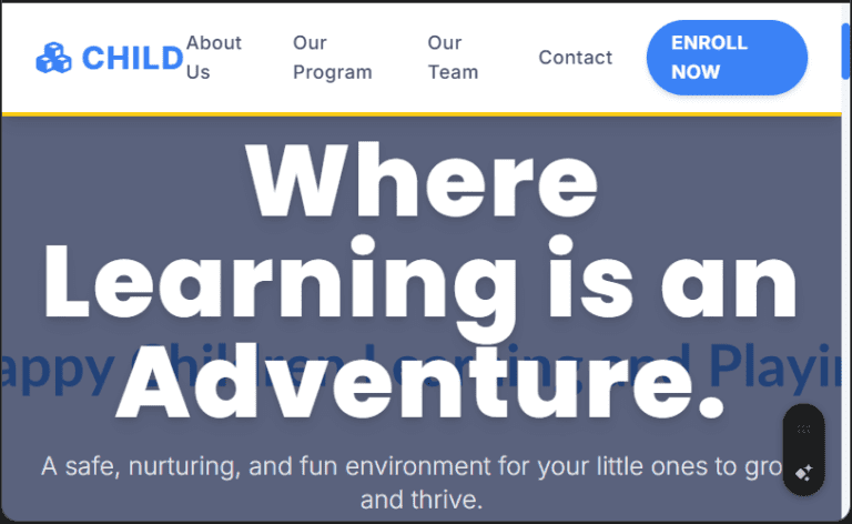 Child Care/Daycare Center Website Design in Kenya