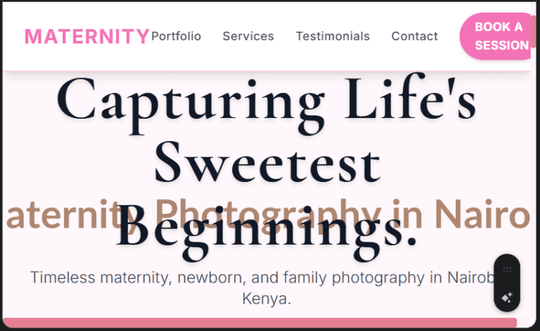 Maternity/Baby Photographer Website Design in Kenya