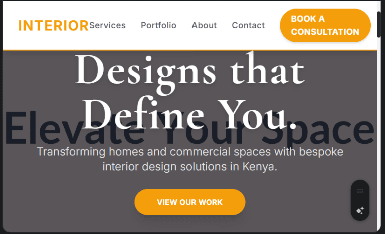 Interior Design Services Website Design in Kenya