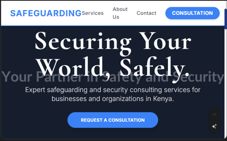 Safeguarding/Security Consulting Website Design in Kenya