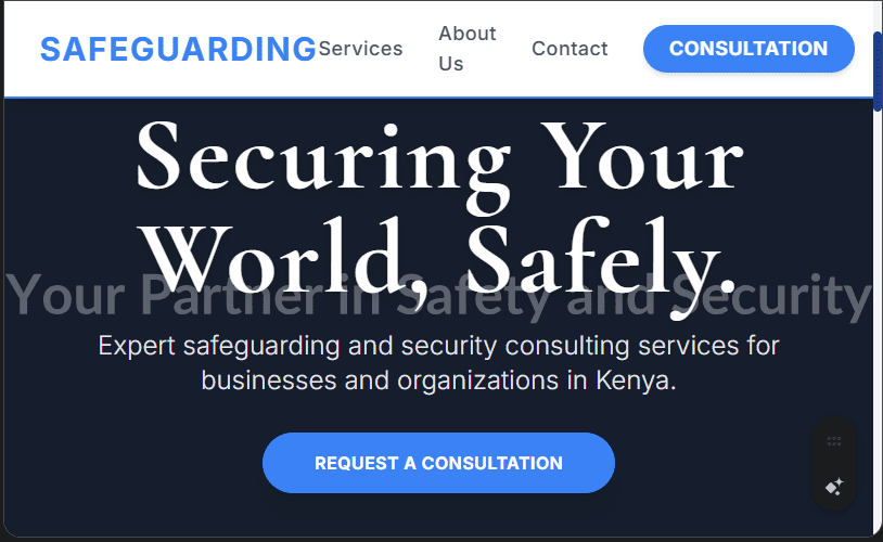 Safeguarding/Security Consulting Website Design in Kenya
