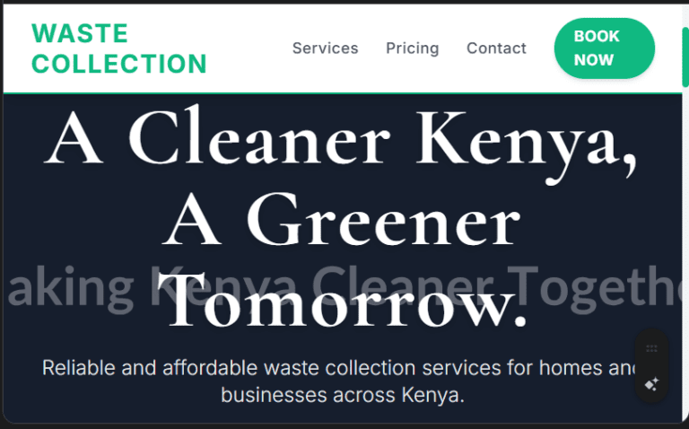 Waste Collection Service (Residential/Commercial) Website Design in Kenya