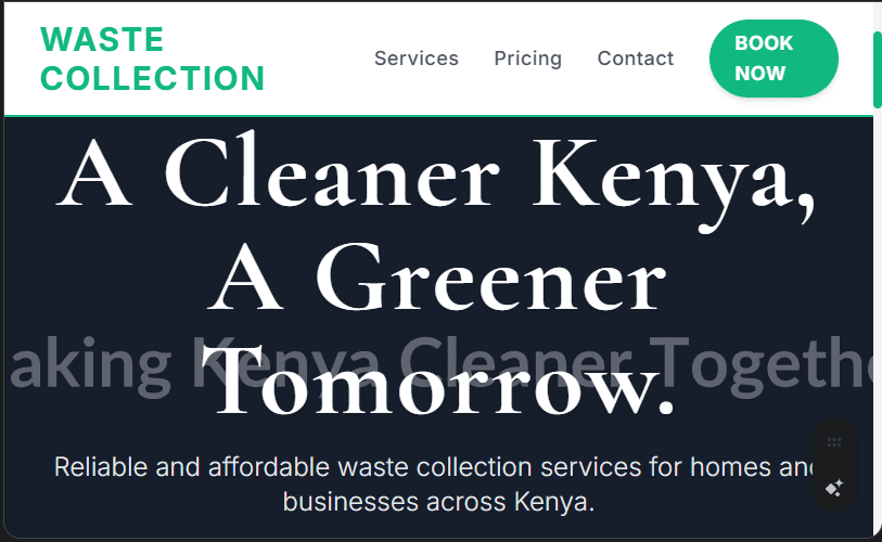 Waste Collection Service (Residential/Commercial) Website Design in Kenya