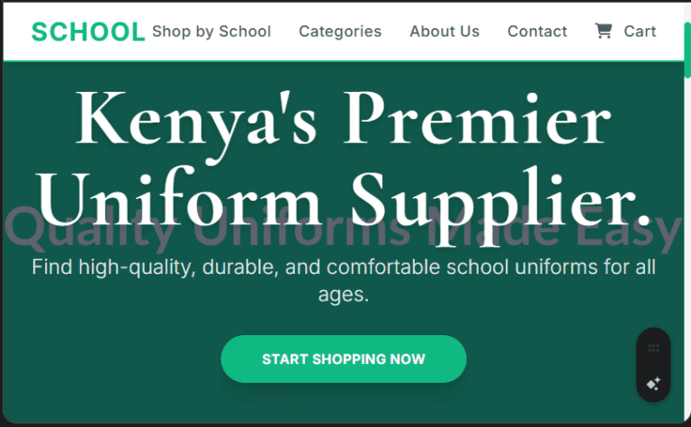 School Uniform Supplier (Online) Website Design in Kenya