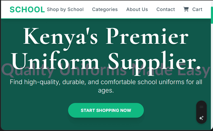 School Uniform Supplier (Online) Website Design in Kenya