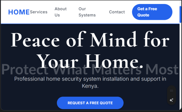 Home Security System Installation Website Design in Kenya