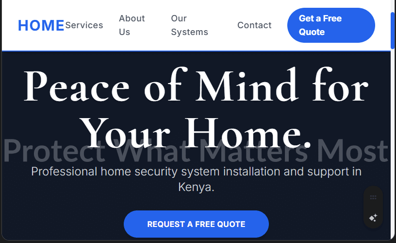 Home Security System Installation Website Design in Kenya