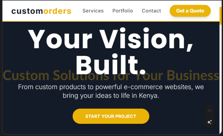 Custom Orders/E-commerce Solutions Website Design in Kenya