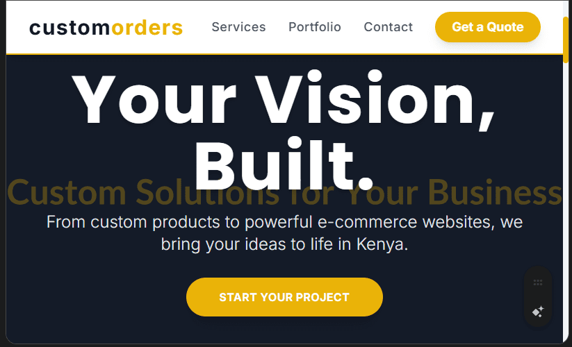 Custom Orders/E-commerce Solutions Website Design in Kenya