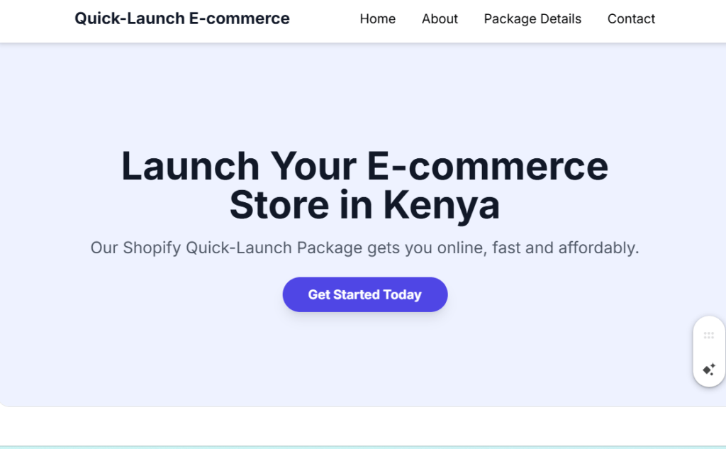Shopify Quick-Launch Package in Kenya: