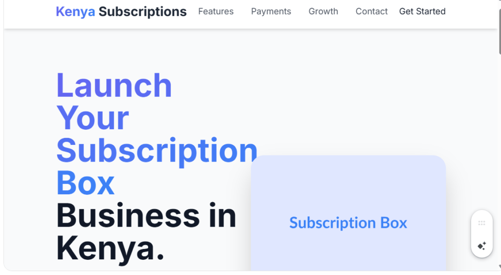 Subscription Box Website Package in Kenya: