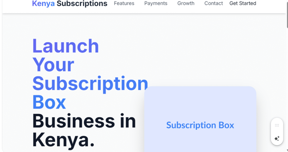 Subscription Box Website Package in Kenya: