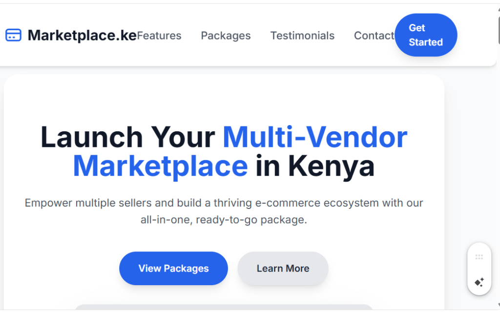 Online Marketplace (Multi-Vendor) Package in Kenya: