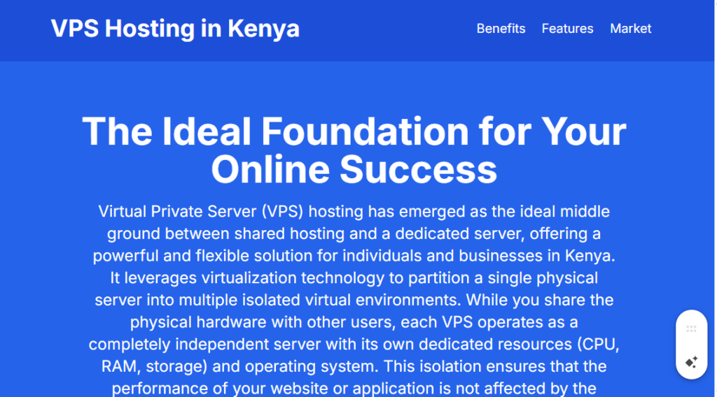 VPS (Virtual Private Server) Hosting in Kenya