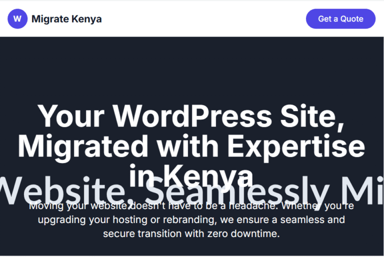WordPress Website Migration in Kenya: 