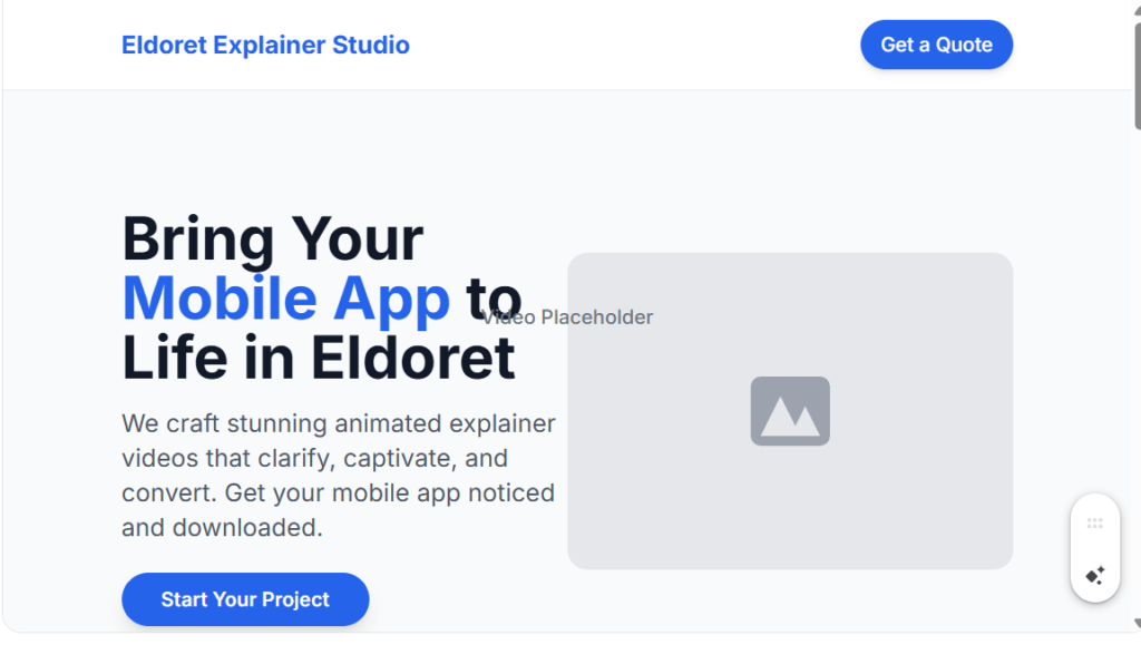 Eldoret Animated explainer for mobile app Services: