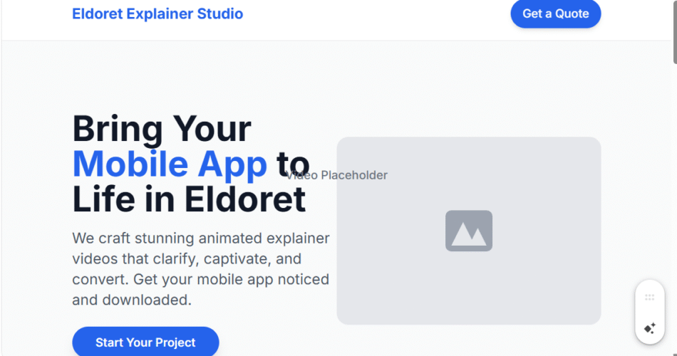 Eldoret Animated explainer for mobile app Services: