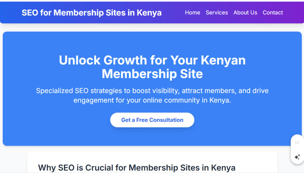 SEO FOR MEMBERSHIP SITES IN KENYA