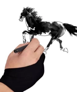 Alternative view of 2 Finger Anti-fouling Drawing Glove Graphics For Right Tablet Black