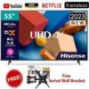 Hisense SMART 55" Inch,FRAMELESS/BLUETOOTH-ENABLED,ULTRA HD 4K HDR ,NETFLIX+360 WALL BRACKET 3 Hisense SMART 55″ Inch