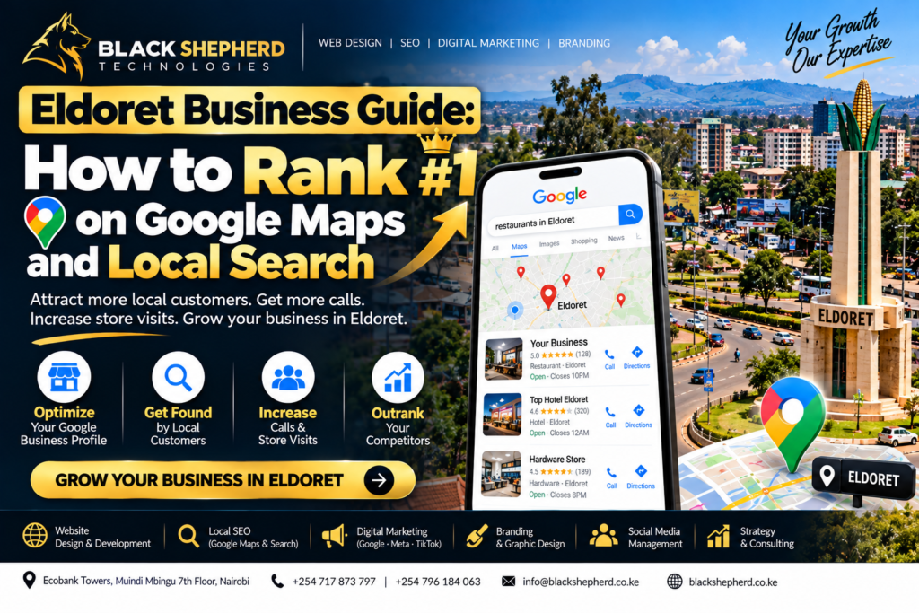 Eldoret Business Guide How to Rank 1 on Google Maps and Local Search in Kenya BLACK SHEPHERD TECHNOLOGIES